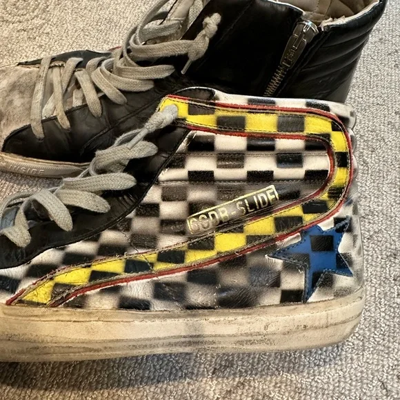 Golden Goose GGDB Slide Leather High-Top Sneakers 43 - Picture 3 of 9